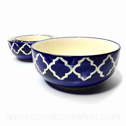 Banjara Market | Blue Moroccan Serving Serving Bowls (Set of 4)