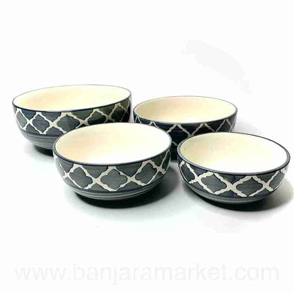 Banjara Market | Grey Moroccan Serving Bowls (Set of 3)