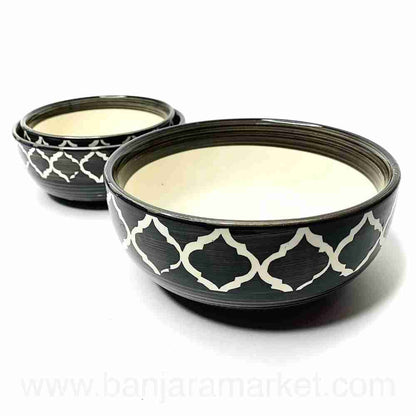 Banjara Market | Dark Grey Moroccan Bowls (Set of 3)