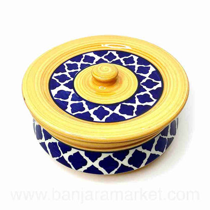 Banjara Market | Yellow-Blue Moroccan Degchi (Set of 3)