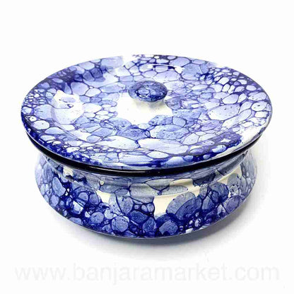 Banjara Market | Blue Bubble Print Degchi (Set of 3)