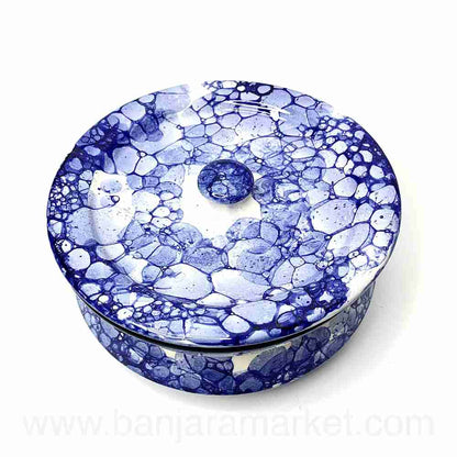 Banjara Market | Blue Bubble Print Degchi (Set of 3)