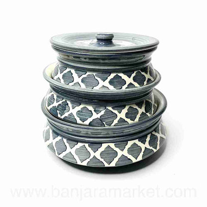 Banjara Market | Grey Moroccan Degchi (Set of 3)