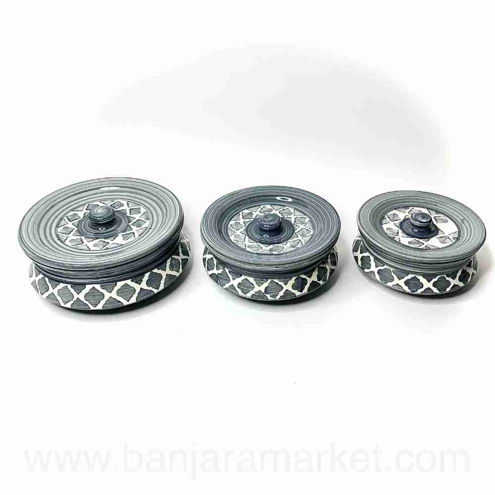 Banjara Market | Grey Moroccan Degchi (Set of 3)