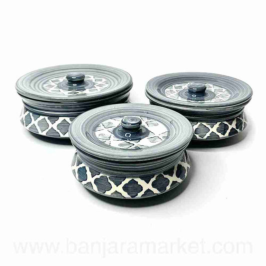 Banjara Market | Grey Moroccan Degchi (Set of 3)