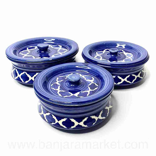 Banjara Market | Blue Moroccan Degchi (Set of 3)