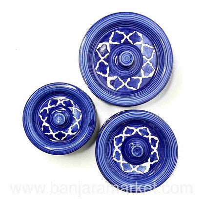 Banjara Market | Blue Moroccan Degchi (Set of 3)