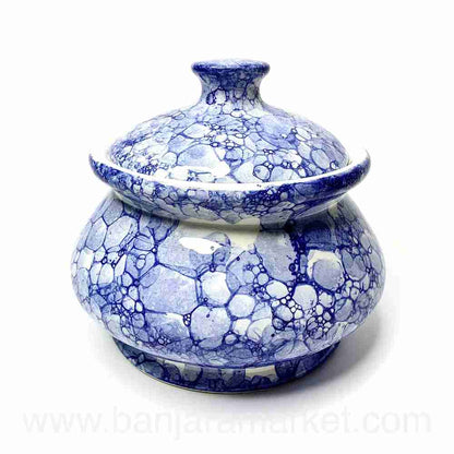 Banjara Market | Blue Bubble Print Handi (Set of 3)