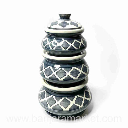 Banjara Market | Grey Moroccan Handi (Set of 3)