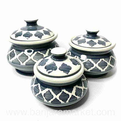 Banjara Market | Grey Moroccan Handi (Set of 3)