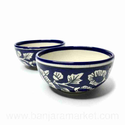 Banjara Market | Blue Mughal Print Dinner Set (Set of 6)