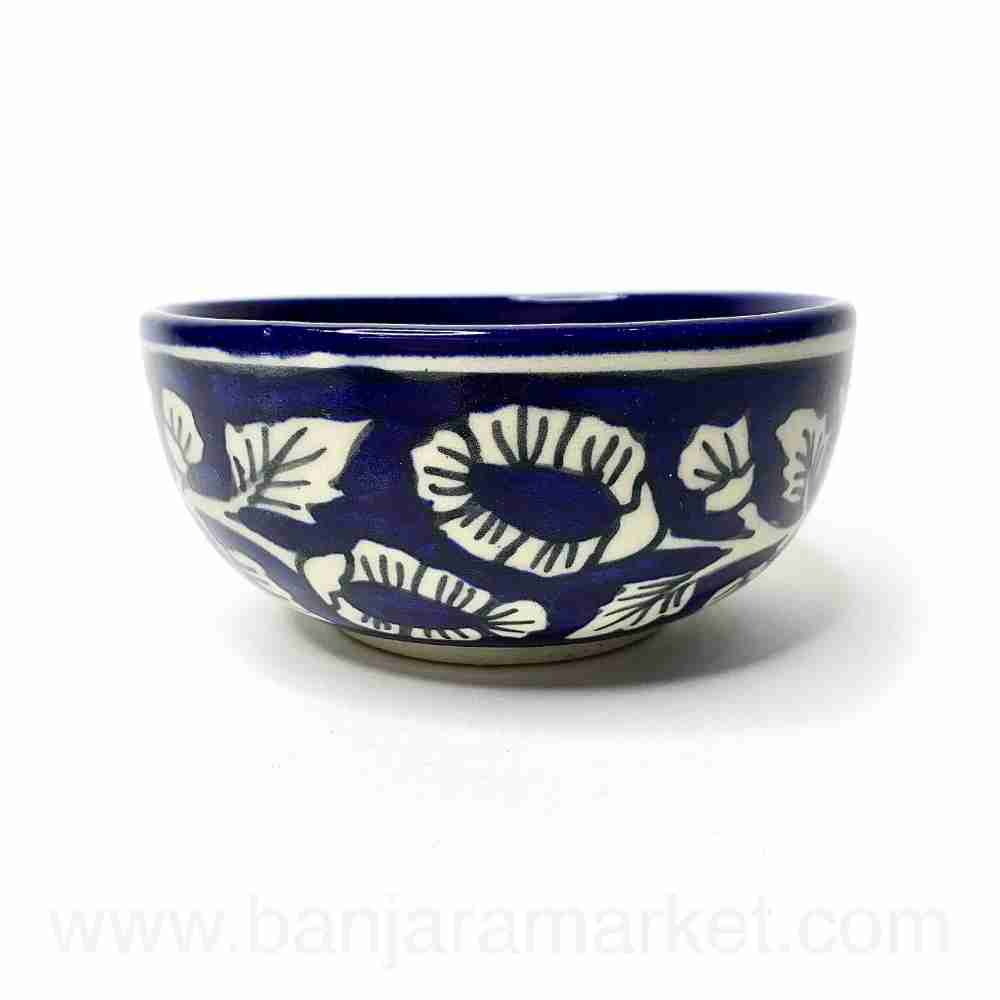 Banjara Market | Blue Mughal Print Small Bowls (Set of 2)