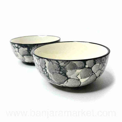 Banjara Market | Grey Bubble Print Dinner Set (Set of 6)