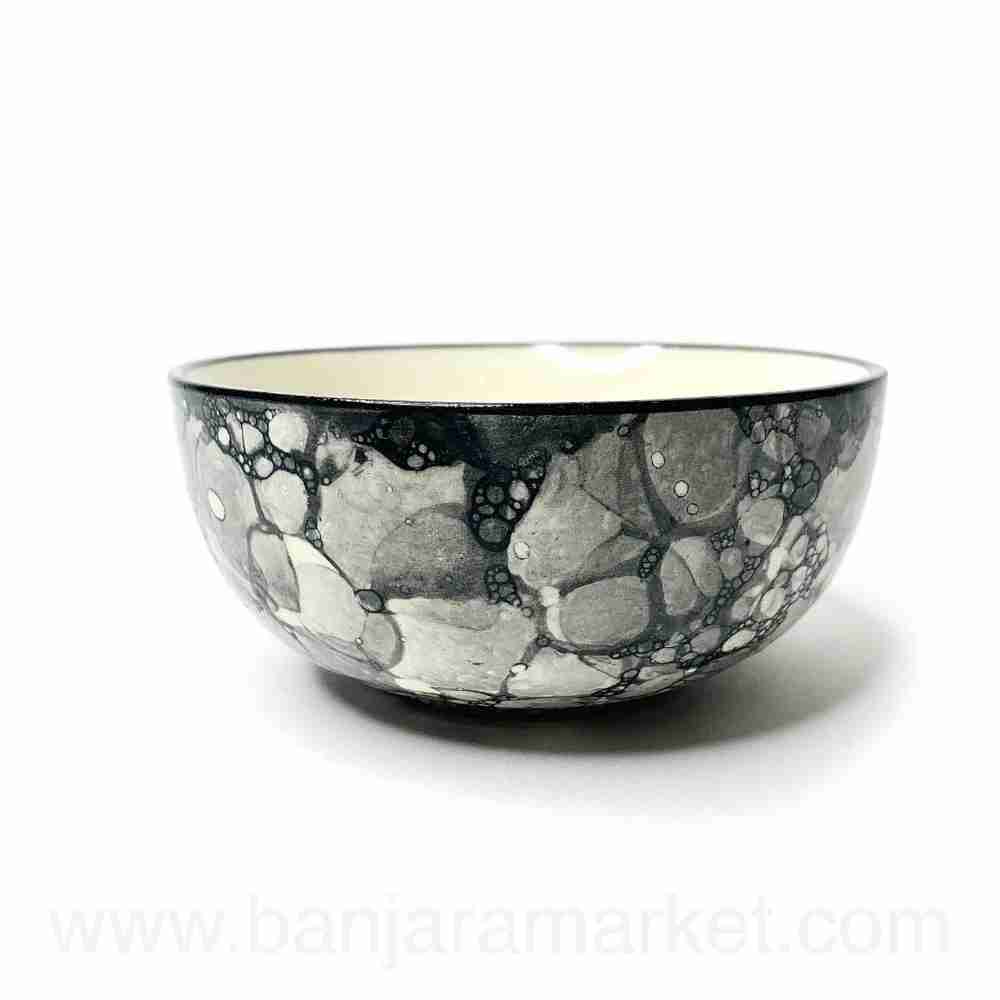 Banjara Market | Grey Bubble Print Dinner Set (Set of 6)