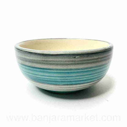 Banjara Market | Blue-Grey Rings Small Bowls (Set of 2)