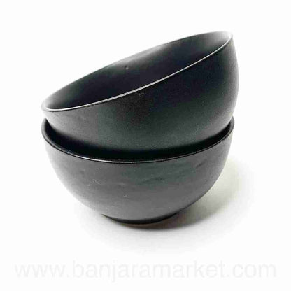 Banjara Market | Matt Black Dinner Set (Set of 12)