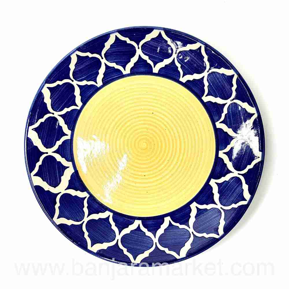 Banjara Market | Yellow-Blue Mughal Dinner Set (Set of 6)