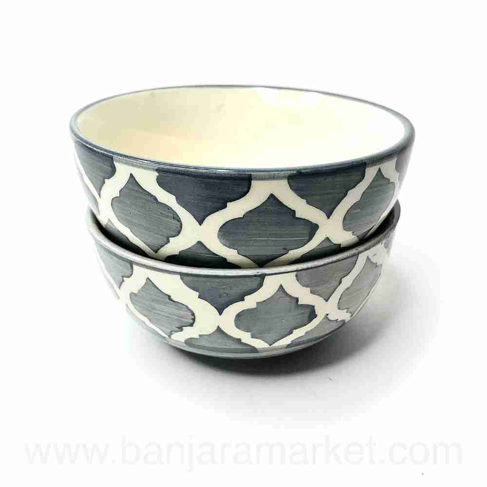 Banjara Market | Grey Moroccan Bowls (Set of 2)