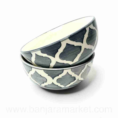 Banjara Market | Grey Moroccan Bowls (Set of 2)