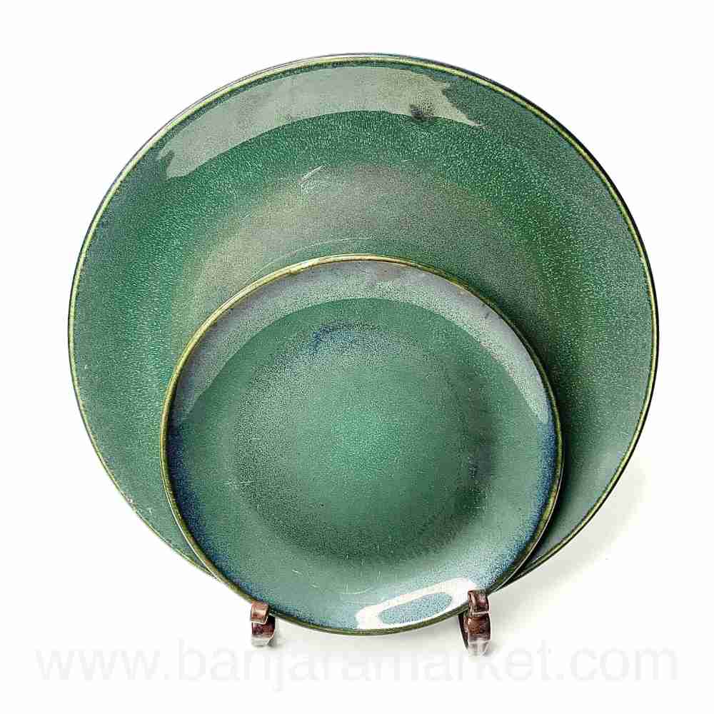 Banjara Market | Moss Green Dinner Set (Set of 6)