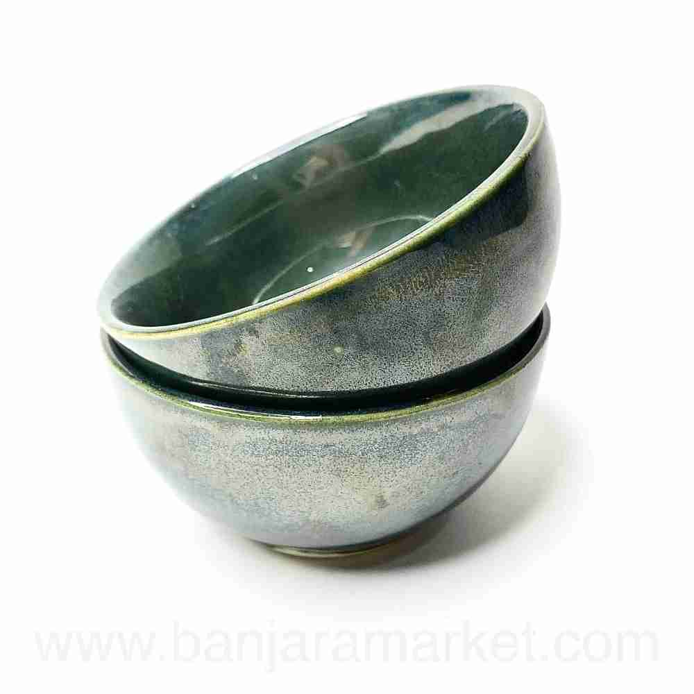 Banjara Market | Moss Green Small Bowls (Set of 2)