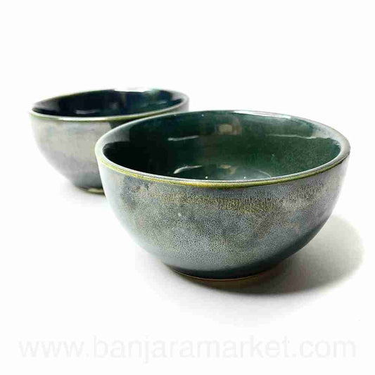 Banjara Market | Moss Green Small Bowls (Set of 2)