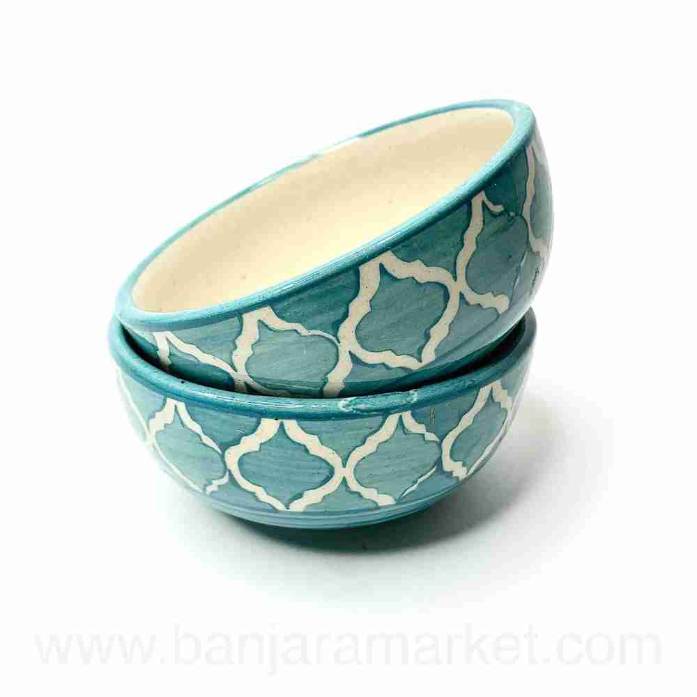 Banjara Market | Aqua Moroccan Small Bowls (Set of 2)