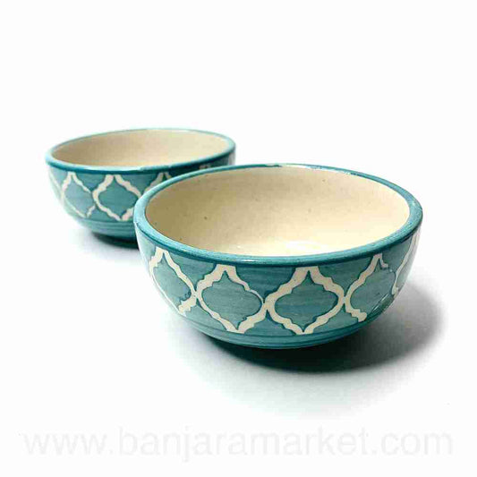 Banjara Market | Aqua Moroccan Small Bowls (Set of 2)