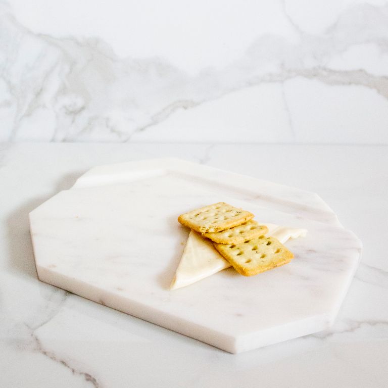 Marble Cheese Platter Mini White Furrow | Byora Homes | White | White Indian Marble