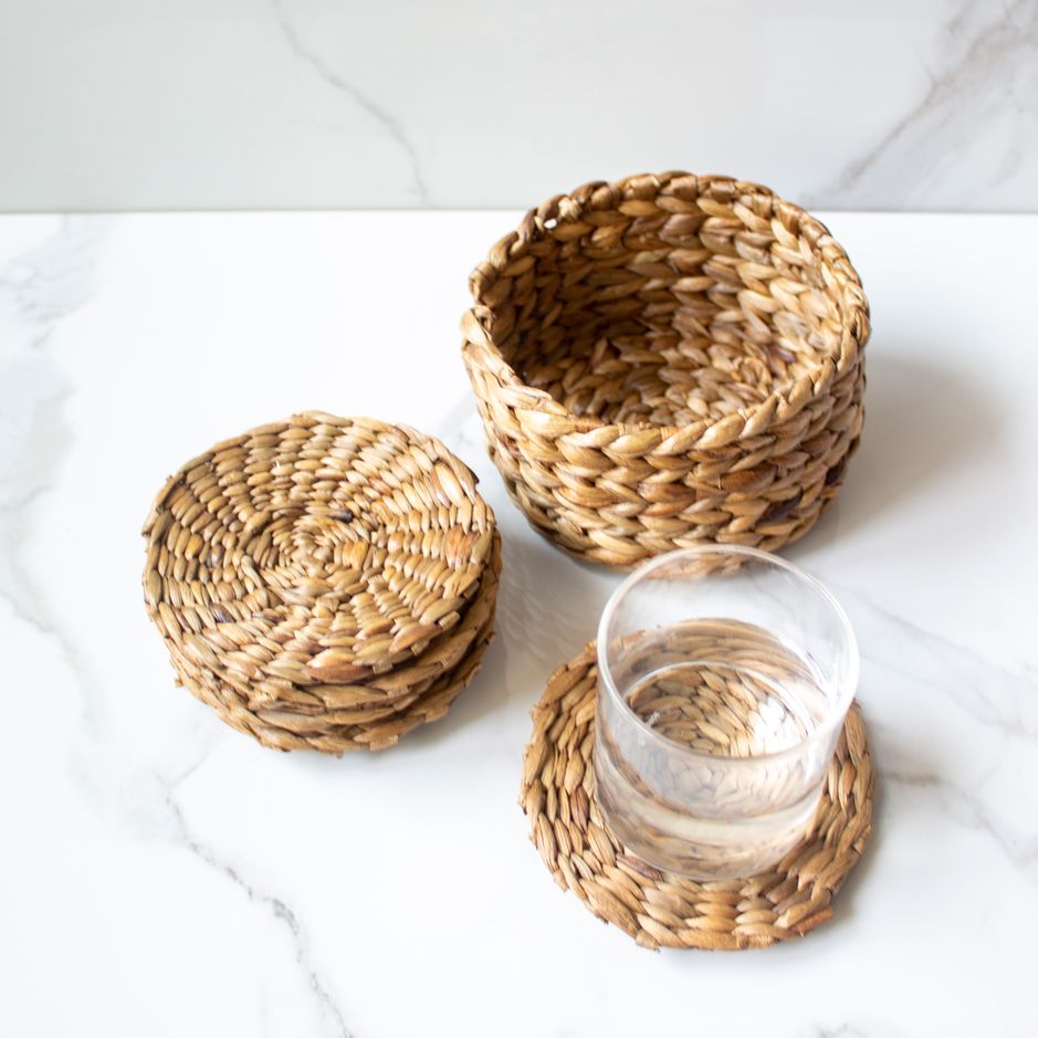 Weaver Coasters | Byora Homes | Brown | Water Hyacinth