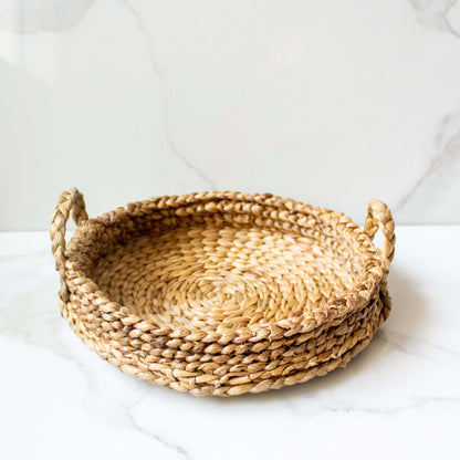 Handcrafted Woven Tray | Byora Homes | Water Hyacinth