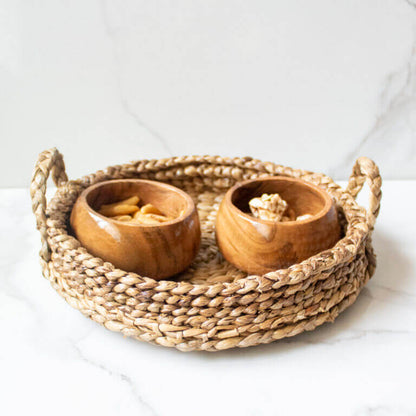 Handcrafted Woven Tray | Byora Homes | Water Hyacinth