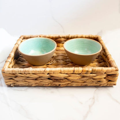 Handcrafted Quadrangle Tray | Byora Homes | Water Hyacinth