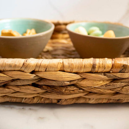 Handcrafted Quadrangle Tray | Byora Homes | Water Hyacinth