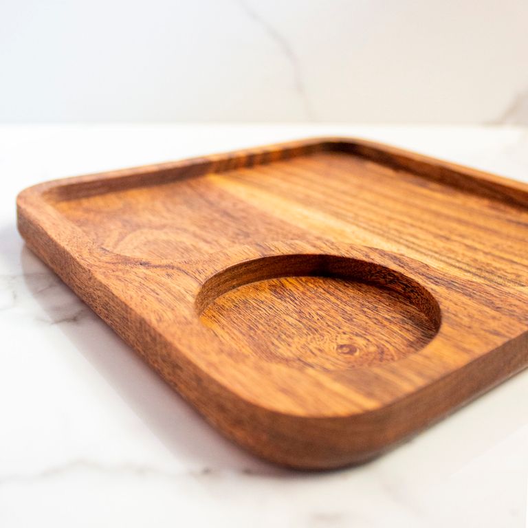 Coffee Cookie Platter | Byora Homes | Brown | Acacia Wood