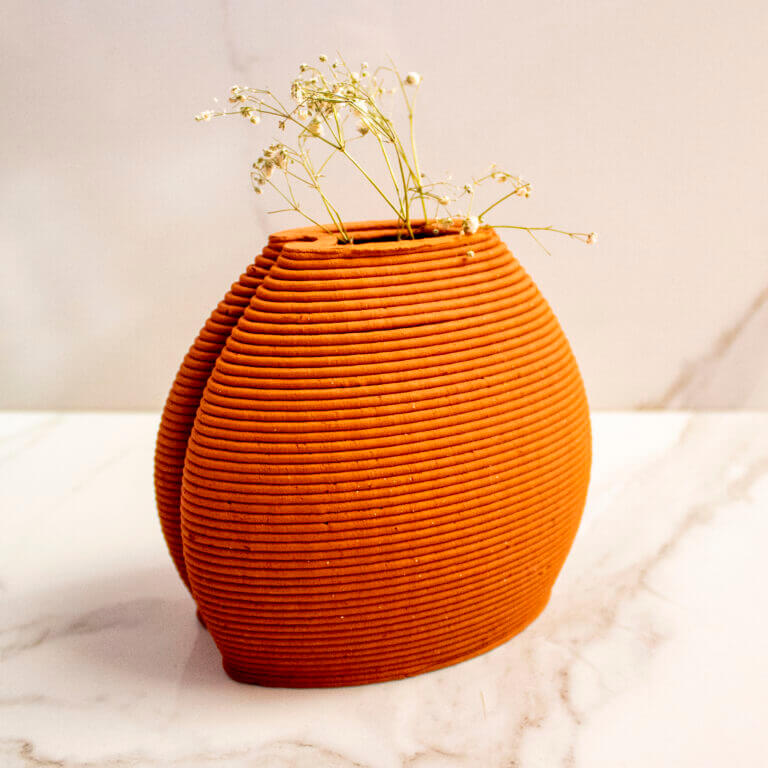 Terracotta Vase Double-Over | Byora Homes | Terracotta