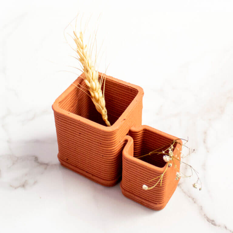 Terracotta Cubicles Vase | Byora Homes | Terracotta