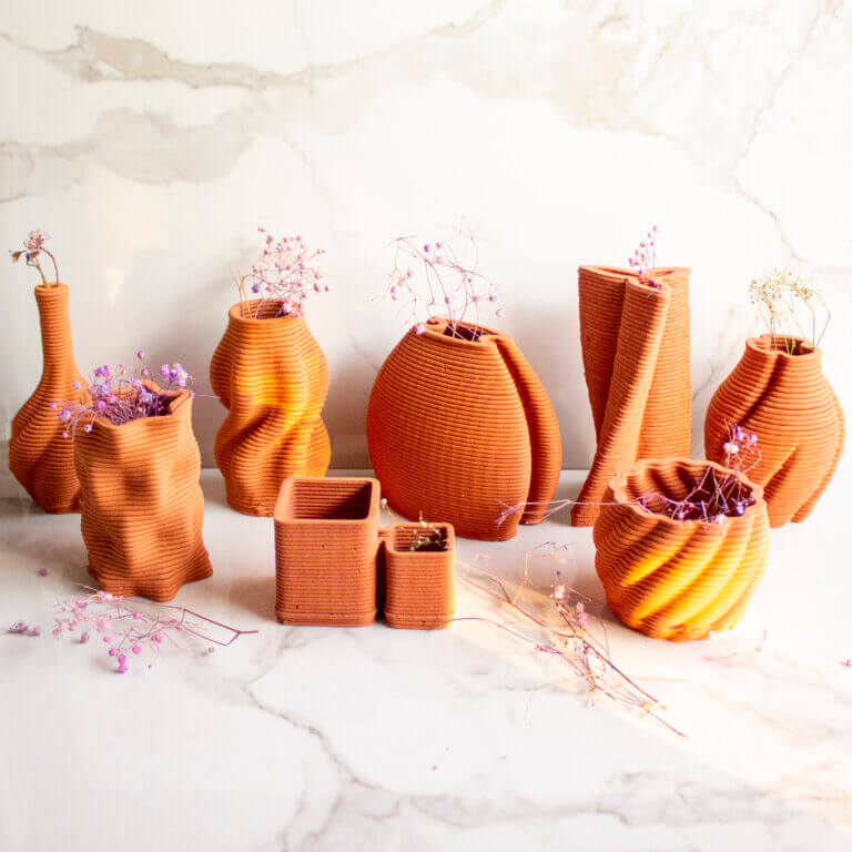 Terracotta Cubicles Vase | Byora Homes | Terracotta