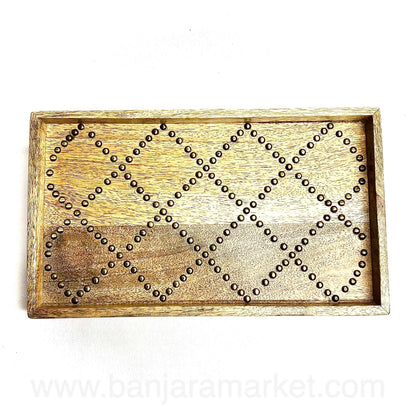 Banjara Market | Wooden Tray-Beads Pattern