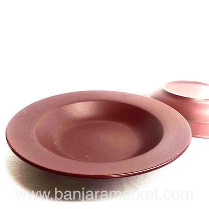 Banjara Market | Big Maroon Pasta Plates (Set of 2)