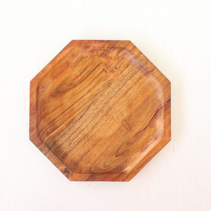 The Octagonal Platter | Byora Homes | Brown | Acacia Wood