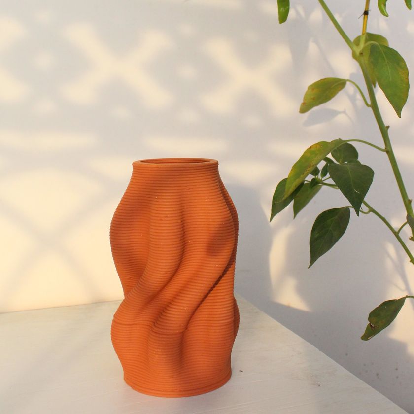 Terracotta Vase Curvy Tales | Byora Homes | Terracotta