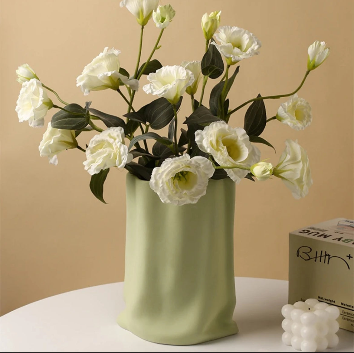 Hand Pinched textured paper bag-Cheese matcha