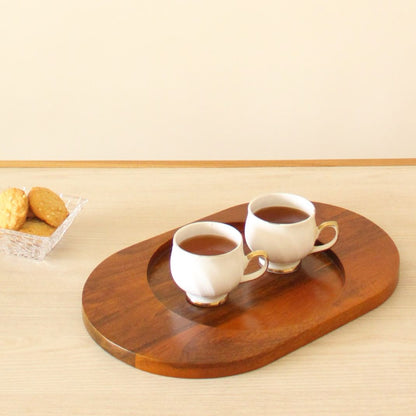 Oval Ellipse Serving Tray | Byora Homes | Brown | Mango Wood