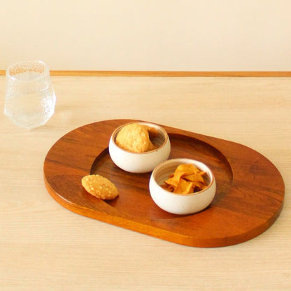 Oval Ellipse Serving Tray | Byora Homes | Brown | Mango Wood