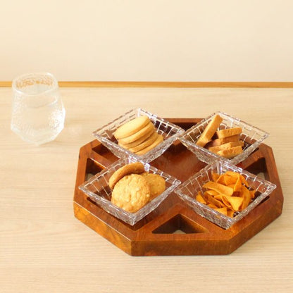 Octagonal Platter and Tray 2.0 | Byora Homes | Brown | Mango Wood