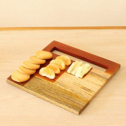 Staircase Mango Wood Cheese Platter | Byora Homes | Brown | Mango Wood