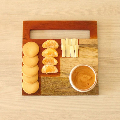 Staircase Mango Wood Cheese Platter | Byora Homes | Brown | Mango Wood