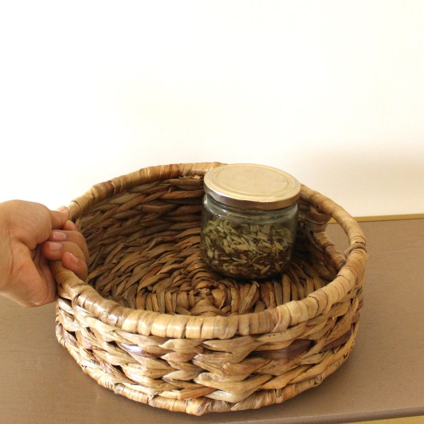 Concentric Weaver Basket | Byora Homes | Brown | Water Hyacinth