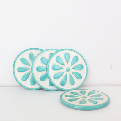 Flower Ceramic Coasters | Set of 4 | Ceramic